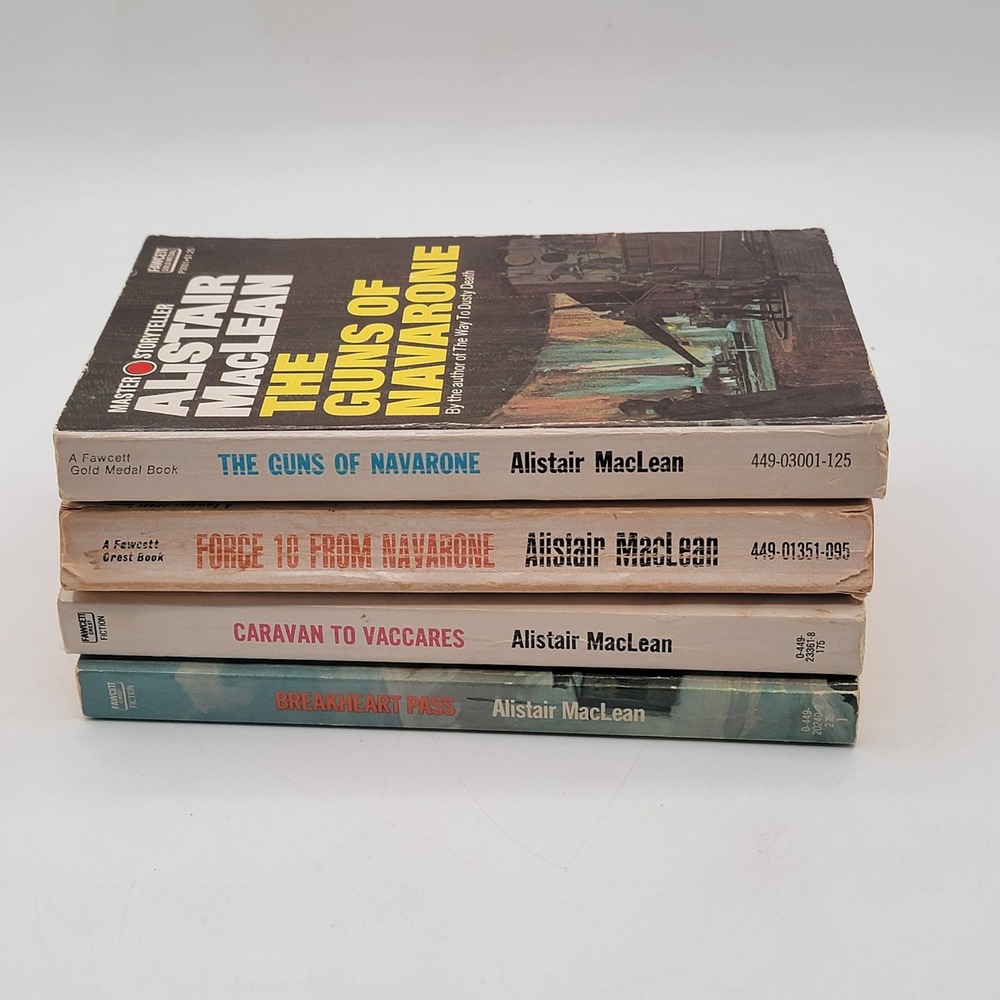 Alistair MacLean The Guns of Navarone 4 Book Lot Paperback Fawcett Vintage Good